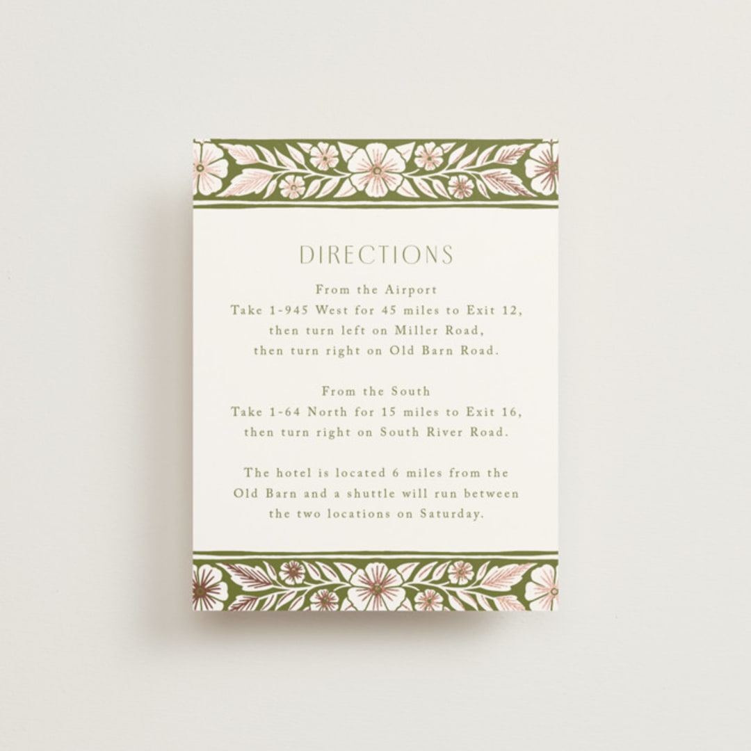 "Inlay Frame" - Direction Cards in Avocado by Katharine Watson - Front