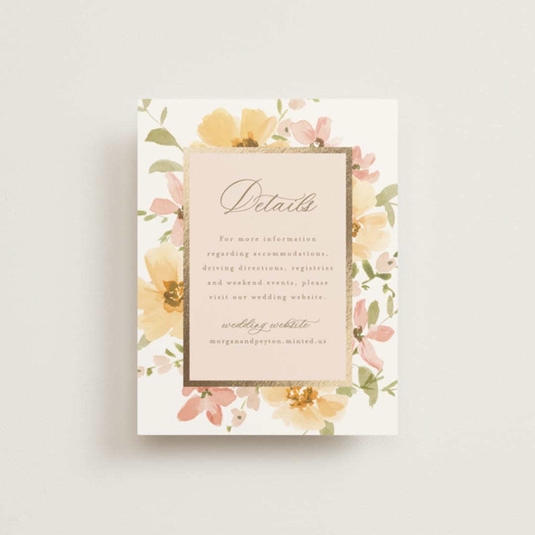 "Jardin" - Direction Cards in Carnation by Everett Paper Goods - Front