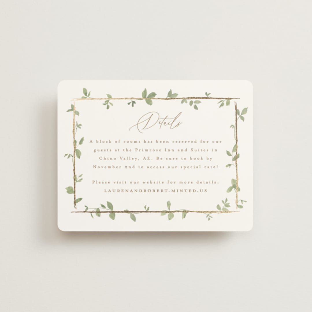 "Canopy" - Direction Cards in Ivy by Everett Paper Goods - Front