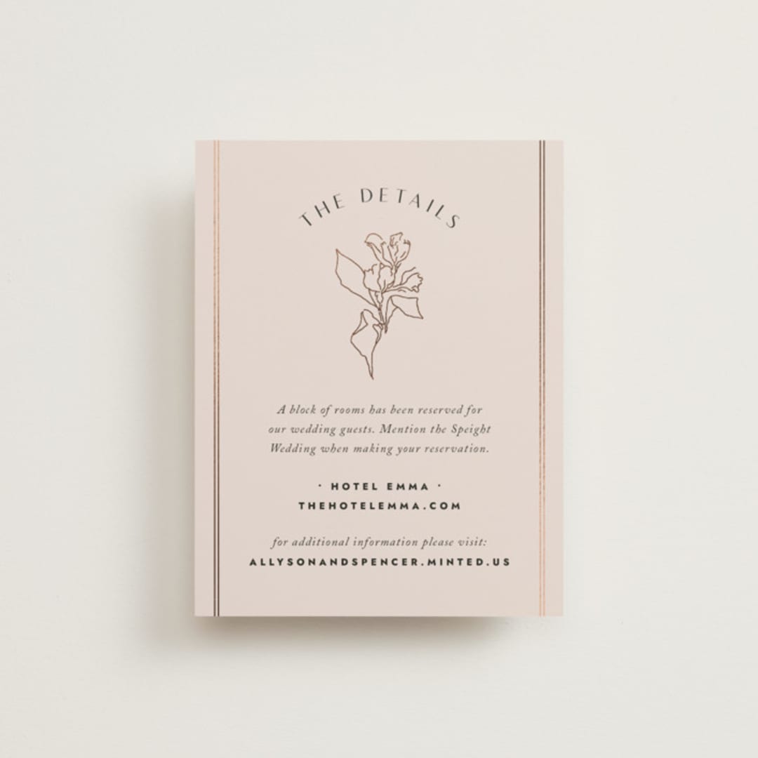 "Deco Band" - Direction Cards in Blush by Kindred Fields - Front