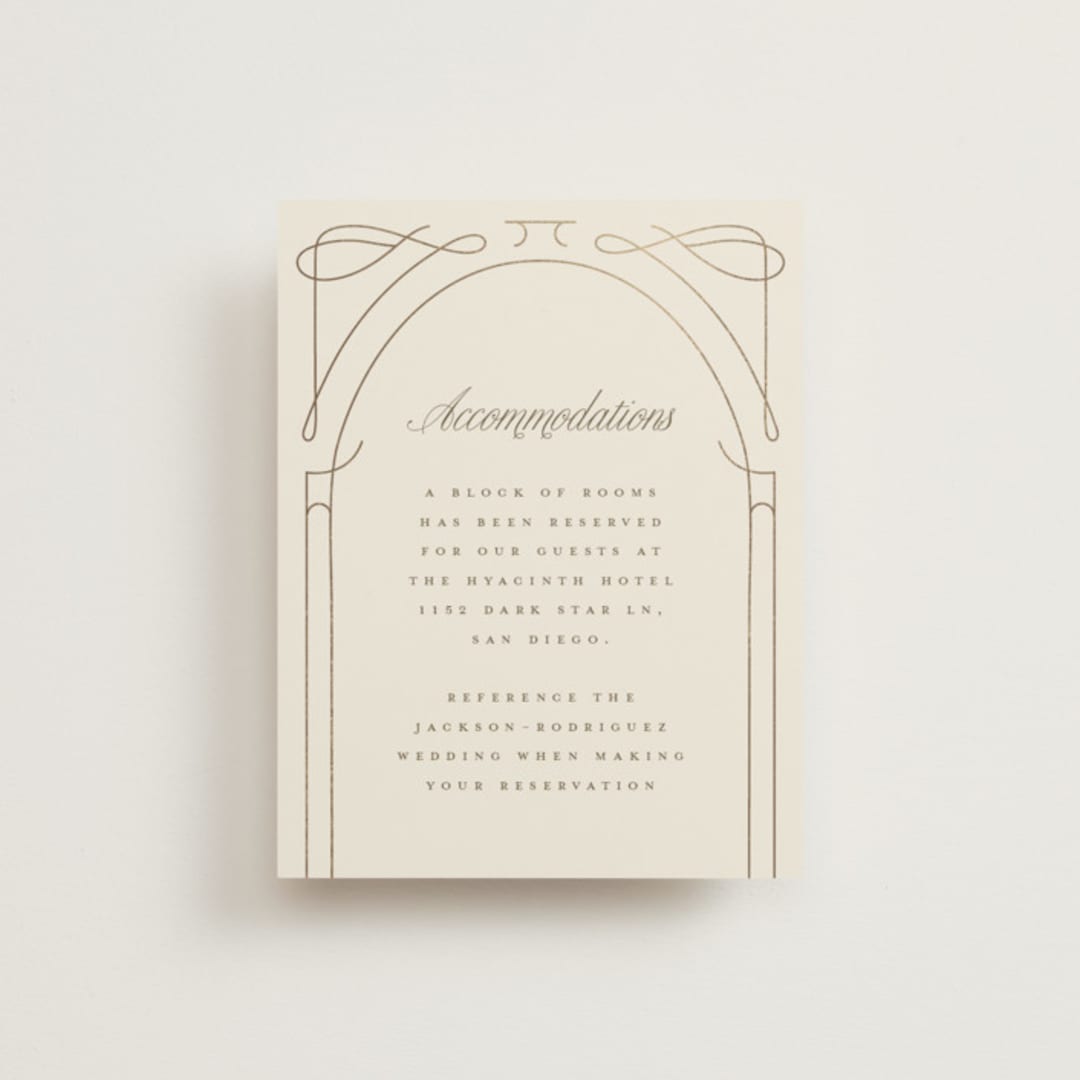 "Simple Art Nouveau" - Direction Cards in Cream by Katie Zimpel - Front