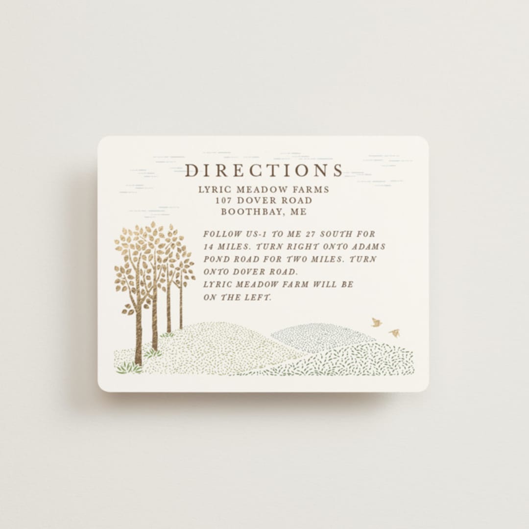 "In the country" - Direction Cards in Forest by Paper Sun Studio - Front