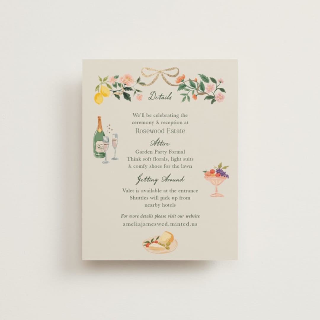 "Garden Feast" - Direction Cards in Garden by Elly - Front