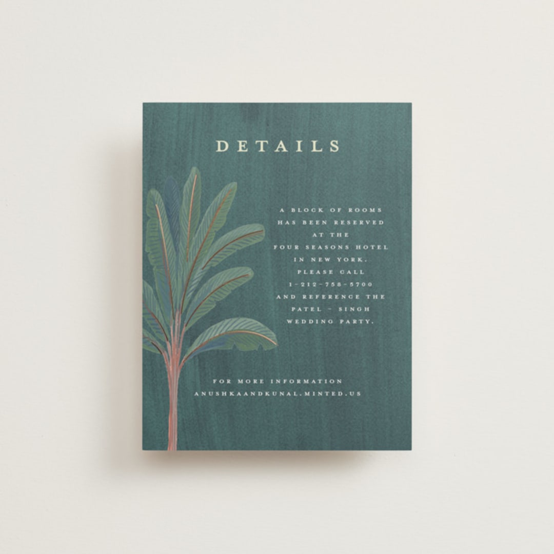 "Royal Wedding" - Direction Cards in Pista by Teju Reval - Front