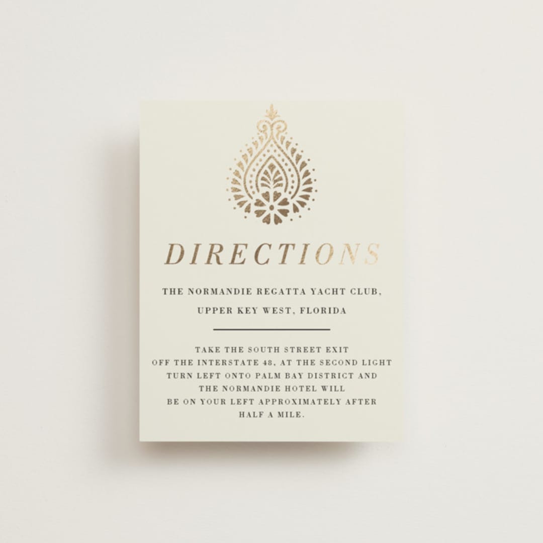 "Henna Stamp" - Direction Cards in Champagne by Oma N. Ramkhelawan - Front