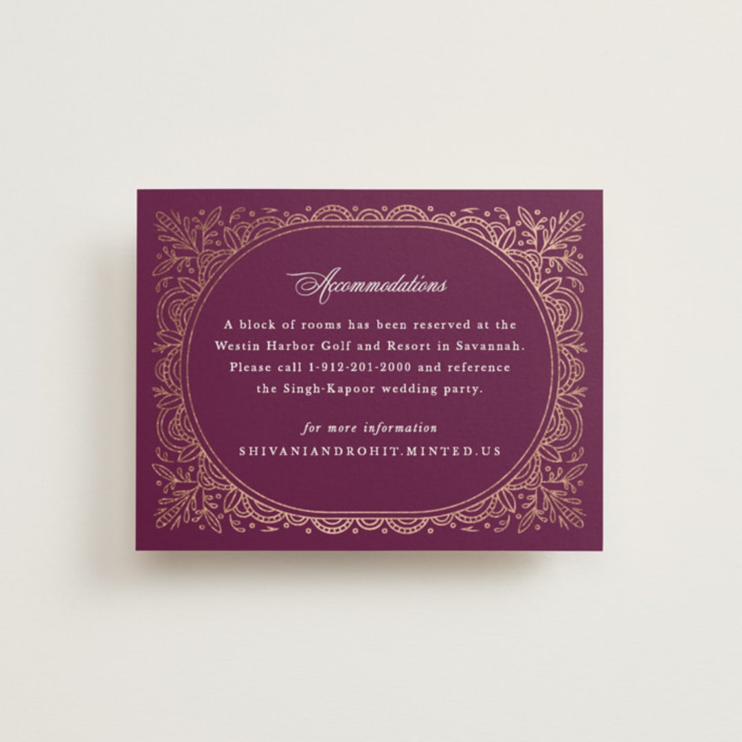 "Zardozi" - Direction Cards in Amethyst by Mansi Verma - Front