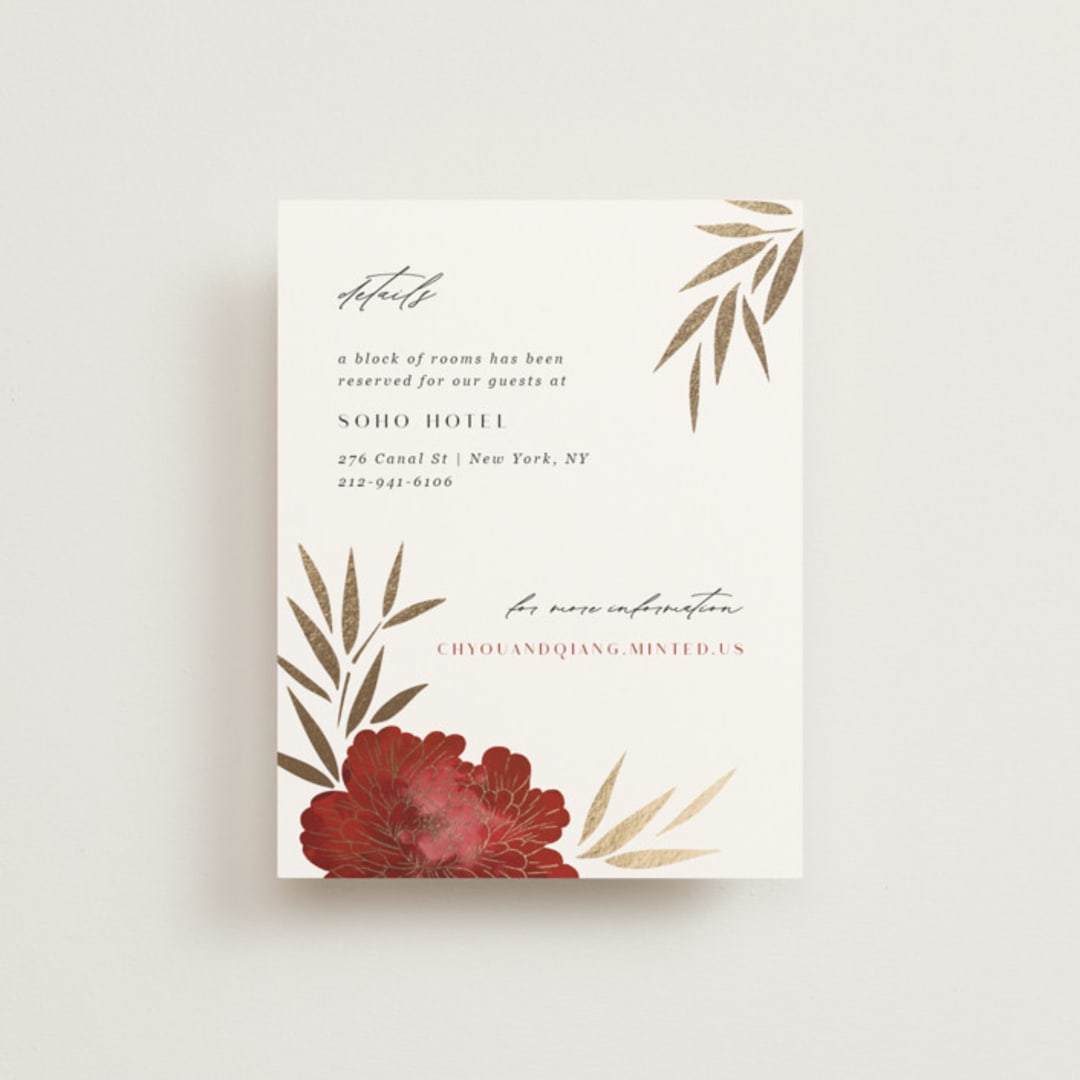Peonies & bamboo leaves
