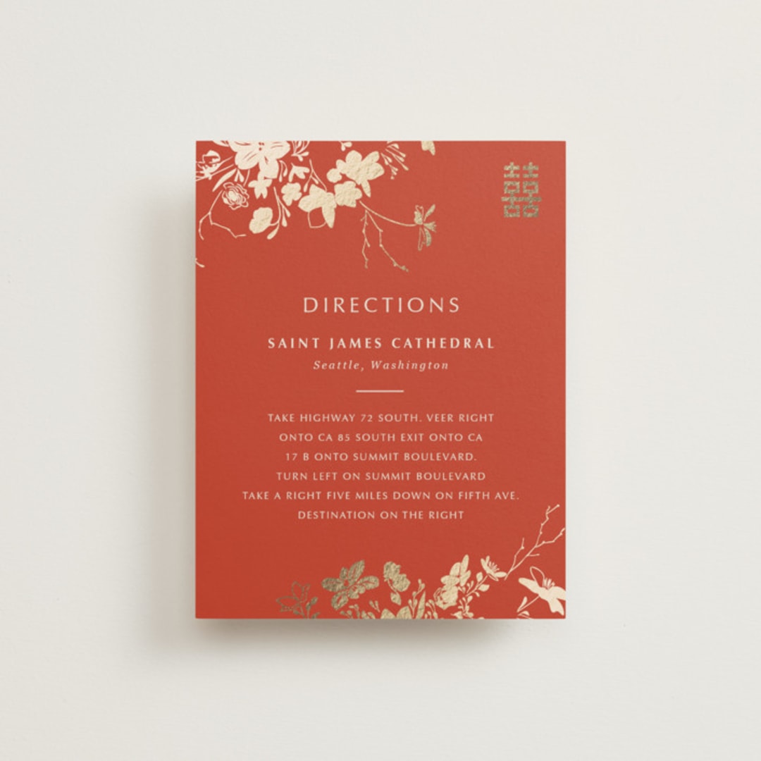 "Abstract Flora" - Direction Cards in Lava by Stellax Creative - Front