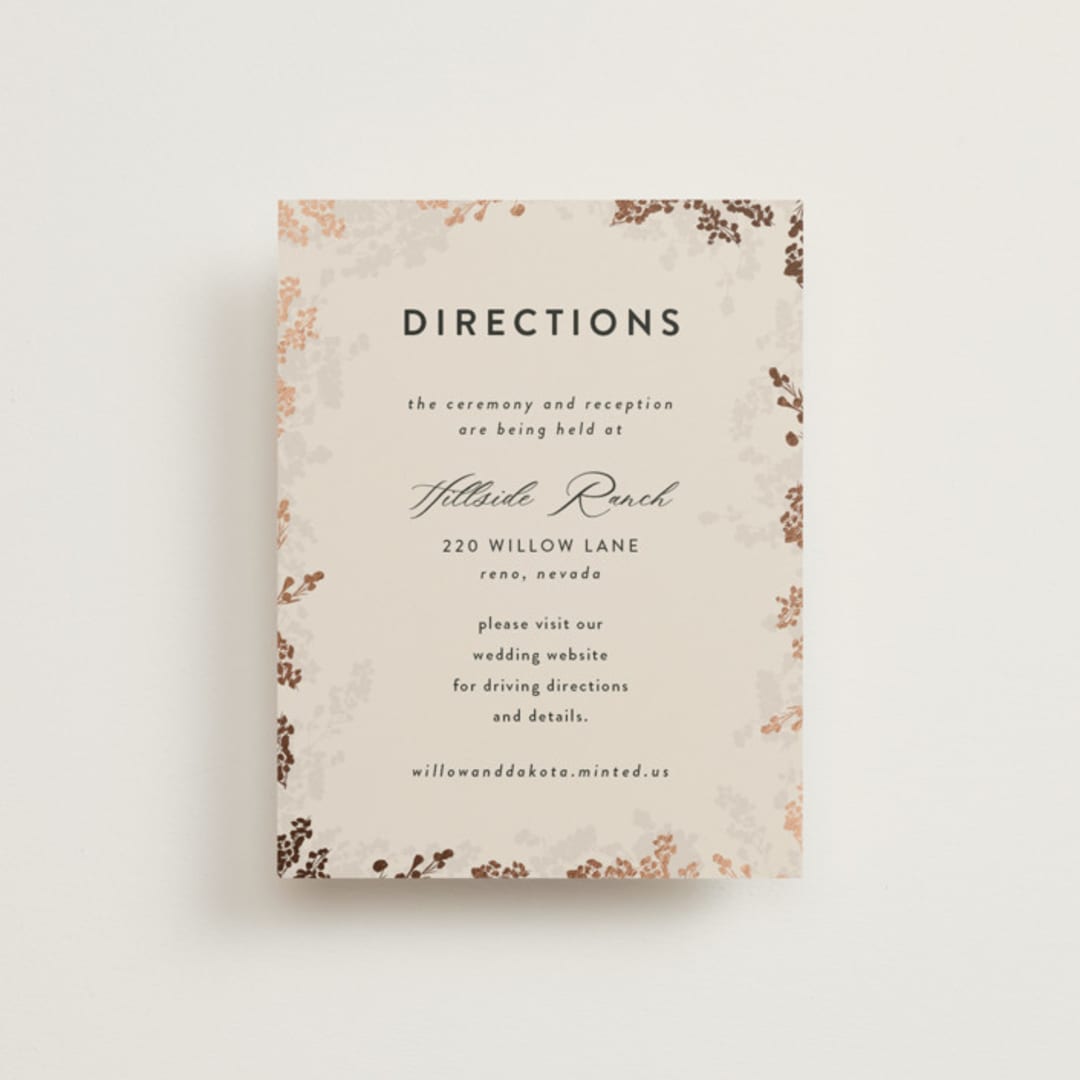 "Botanical Edge" - Direction Cards in Latte by Susan Moyal - Front