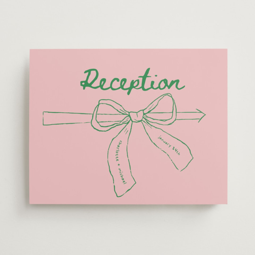"Just the ribbon" - Direction Signs in trawberry by Vera Lim - Front