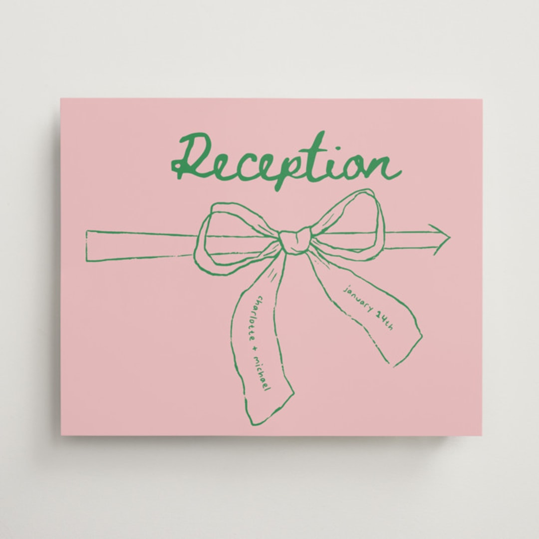 "Just the ribbon" - Direction Signs in trawberry by Vera Lim - Front
