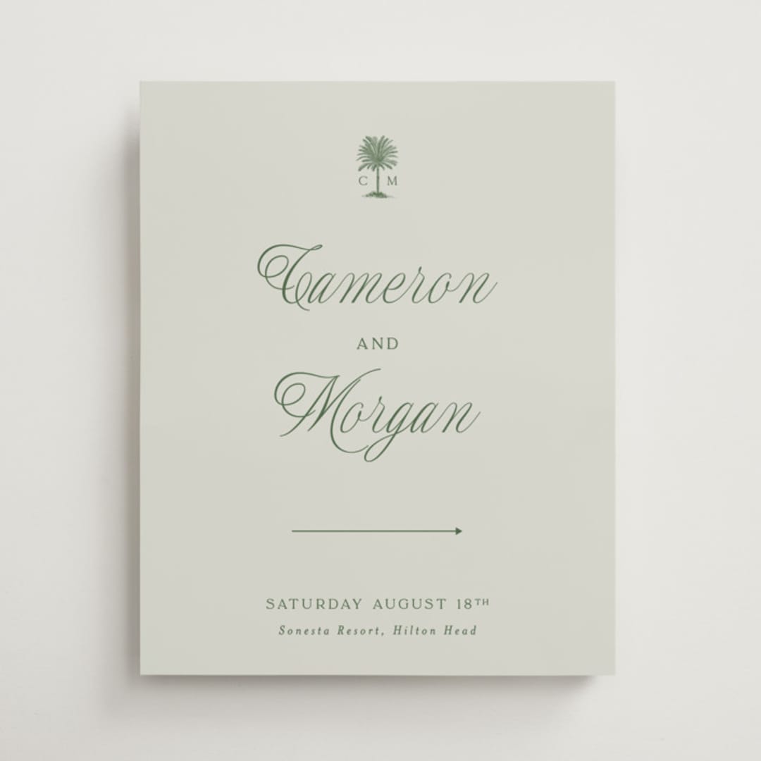 "Tropical" - Direction Signs in Sage by Bethan - Front