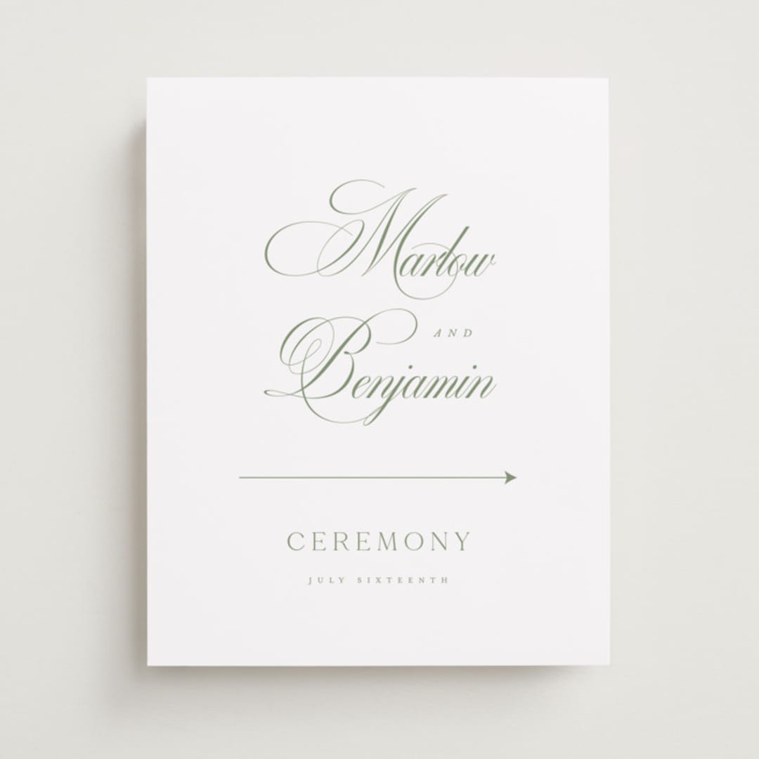 "Chic Script" - Direction Signs in Garden by Kelly Schmidt - Front