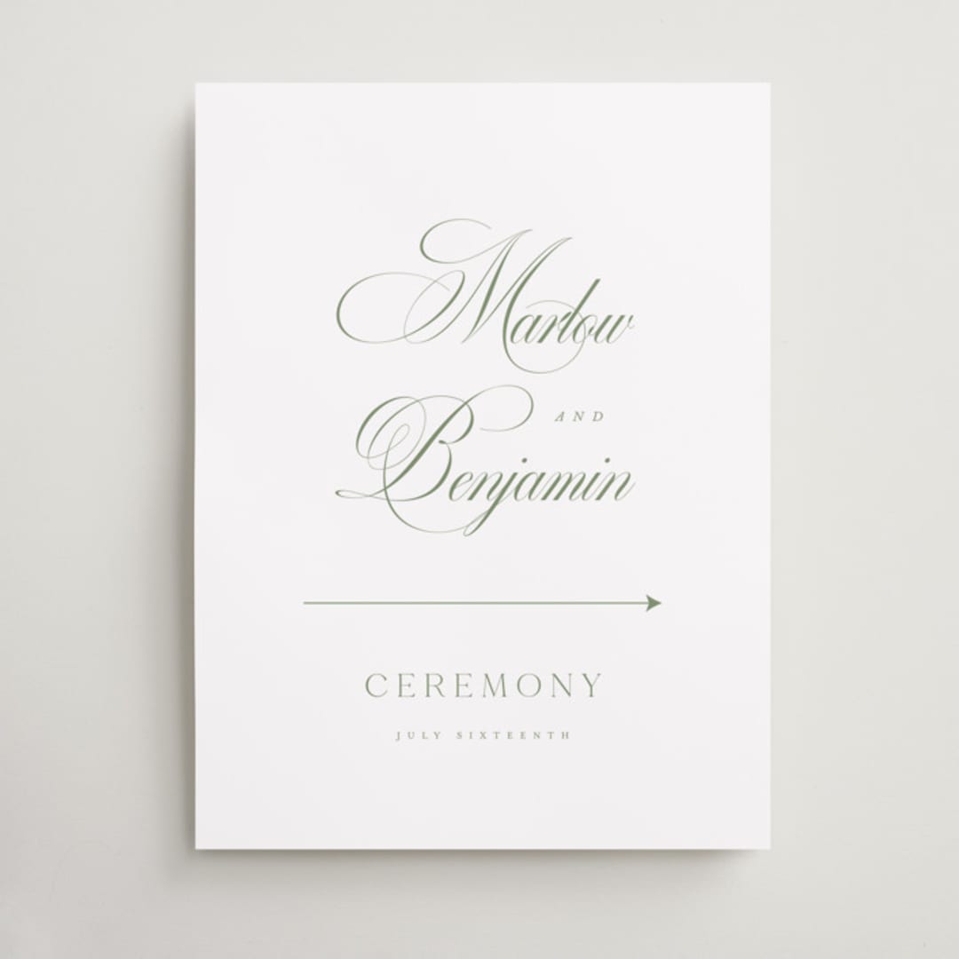 "Chic Script" - Direction Signs in Garden by Kelly Schmidt - Front