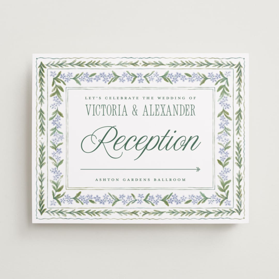 "Vintage Sketched" - Direction Signs in Wisteria by Jenna Holcomb - Front
