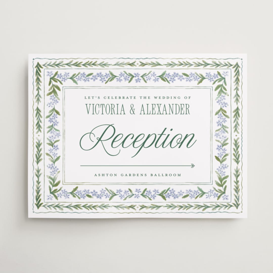 "Vintage Sketched" - Direction Signs in Wisteria by Jenna Holcomb - Front