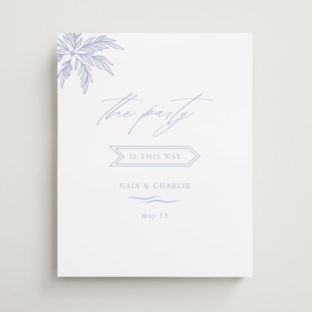 "Ocean Dreams" - Direction Signs in Pale Cerulean by Sabrin Deirani - Front