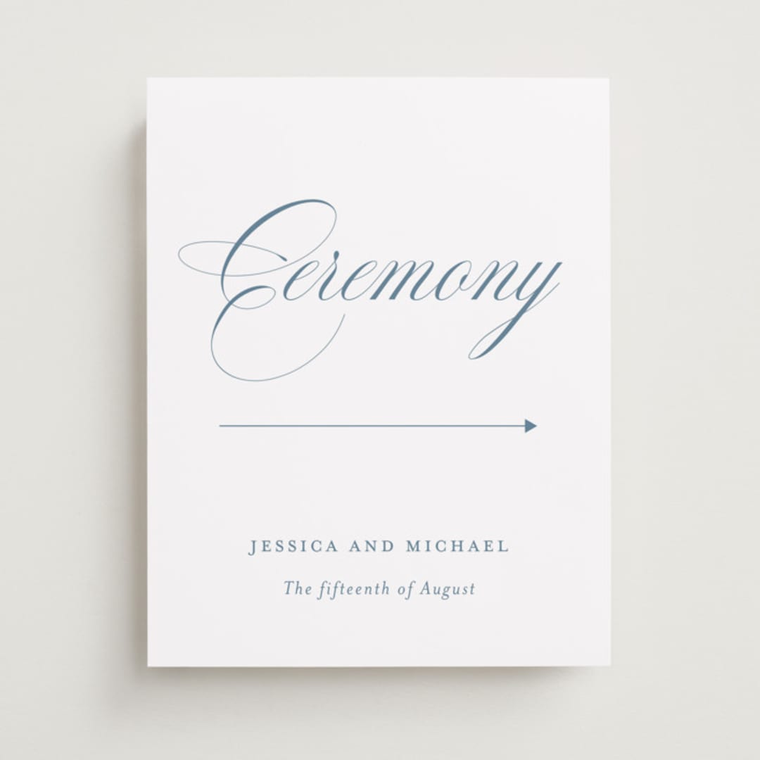 "Empire" - Direction Signs in Dusty Blue by Jennifer Postorino - Front
