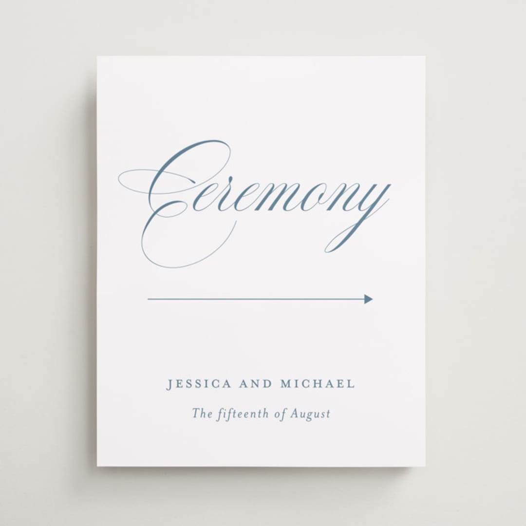 "Empire" - Direction Signs in Dusty Blue by Jennifer Postorino - Front