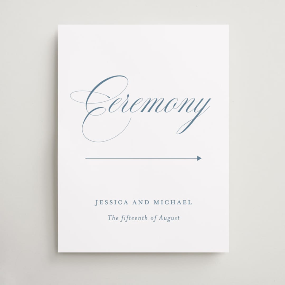 "Empire" - Direction Signs in Dusty Blue by Jennifer Postorino - Front