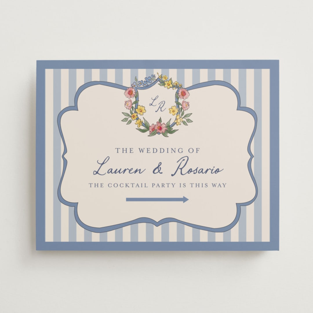 "A wedding in Low Country" - Direction Signs in Cornflower by Chris Griffith - Front