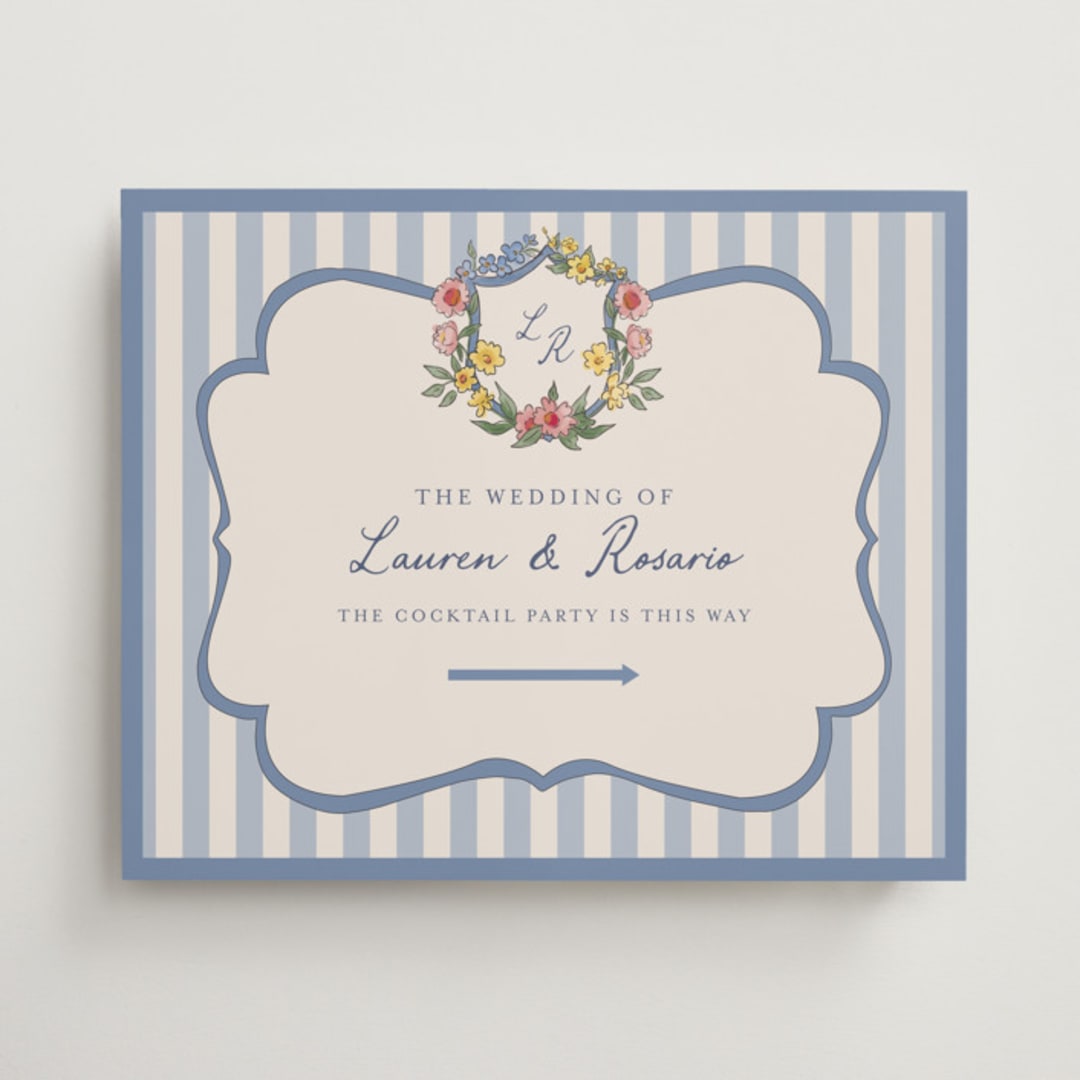 "A wedding in Low Country" - Direction Signs in Cornflower by Chris Griffith - Front