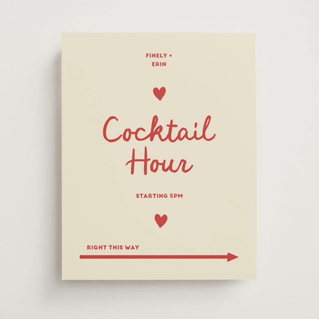 "Big Heart Wedding" - Direction Signs in Cherry by Ani Somi - Front
