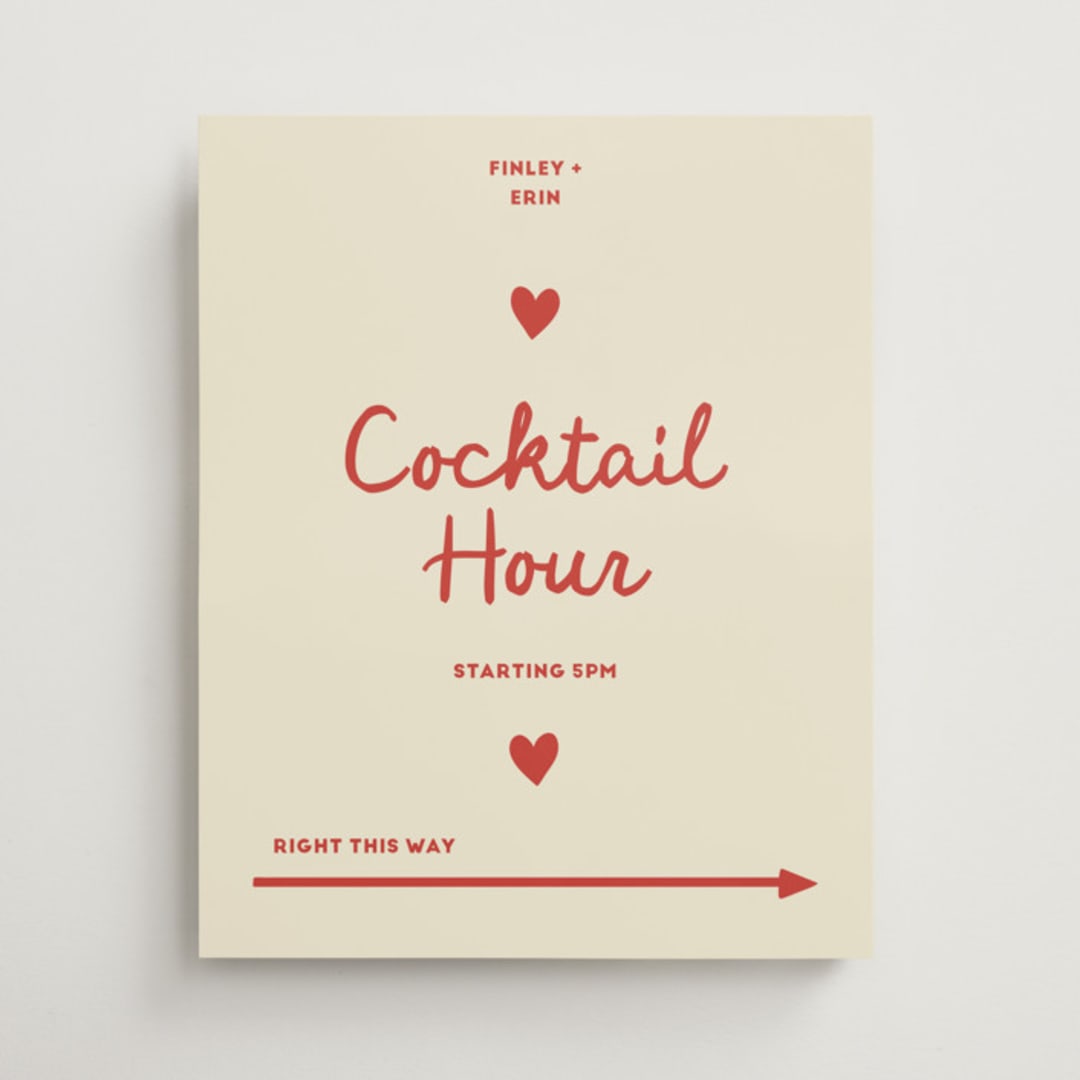 "Big Heart Wedding" - Direction Signs in Cherry by Ani Somi - Front
