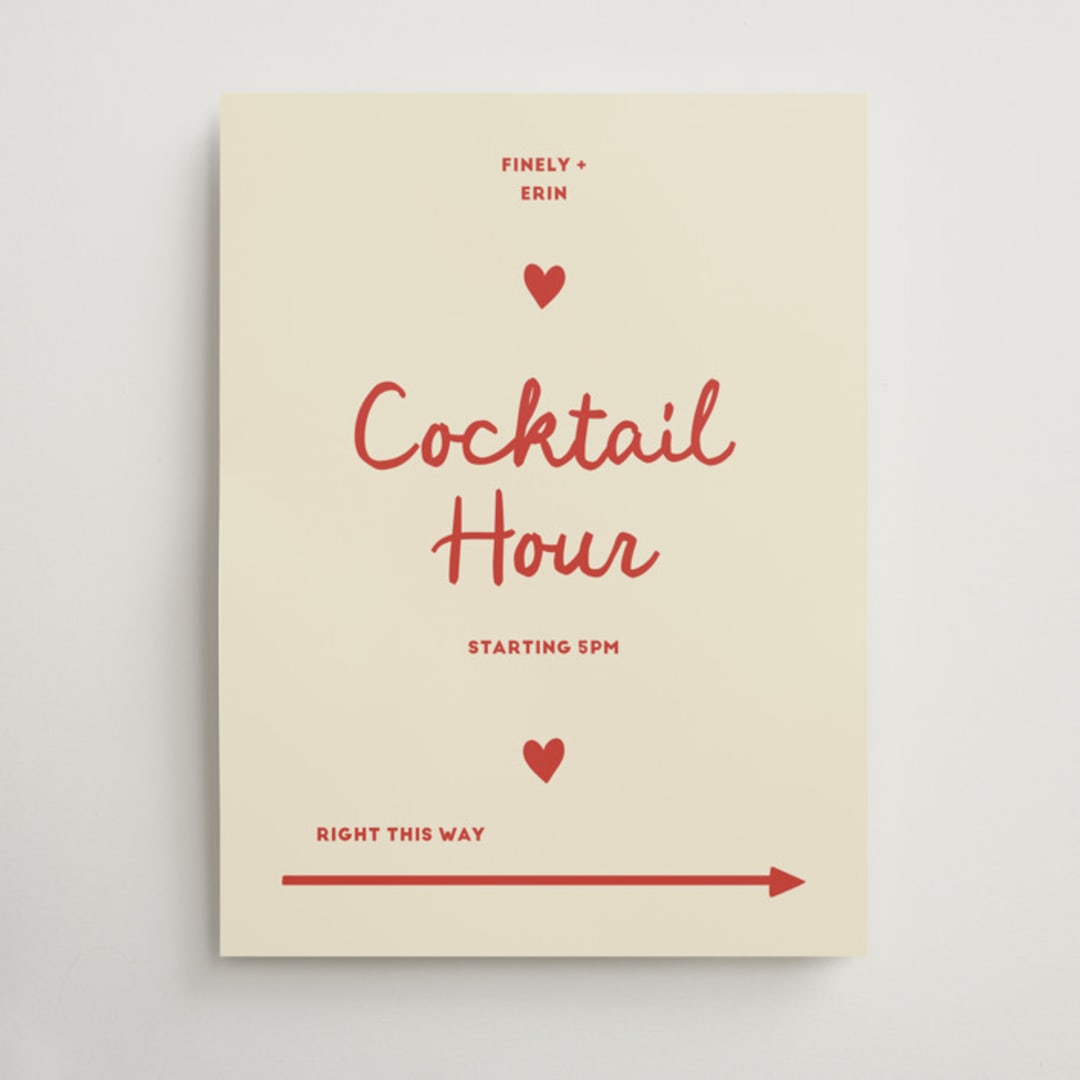 "Big Heart Wedding" - Direction Signs in Cherry by Ani Somi - Front