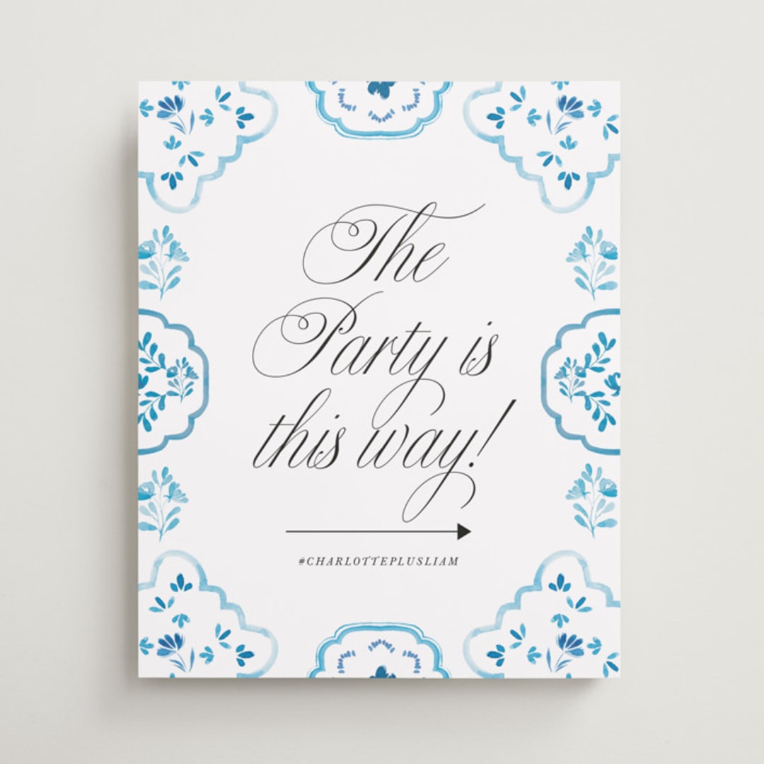 "Almafi" - Direction Signs in Cerulean by Itsy Belle Studio - Front