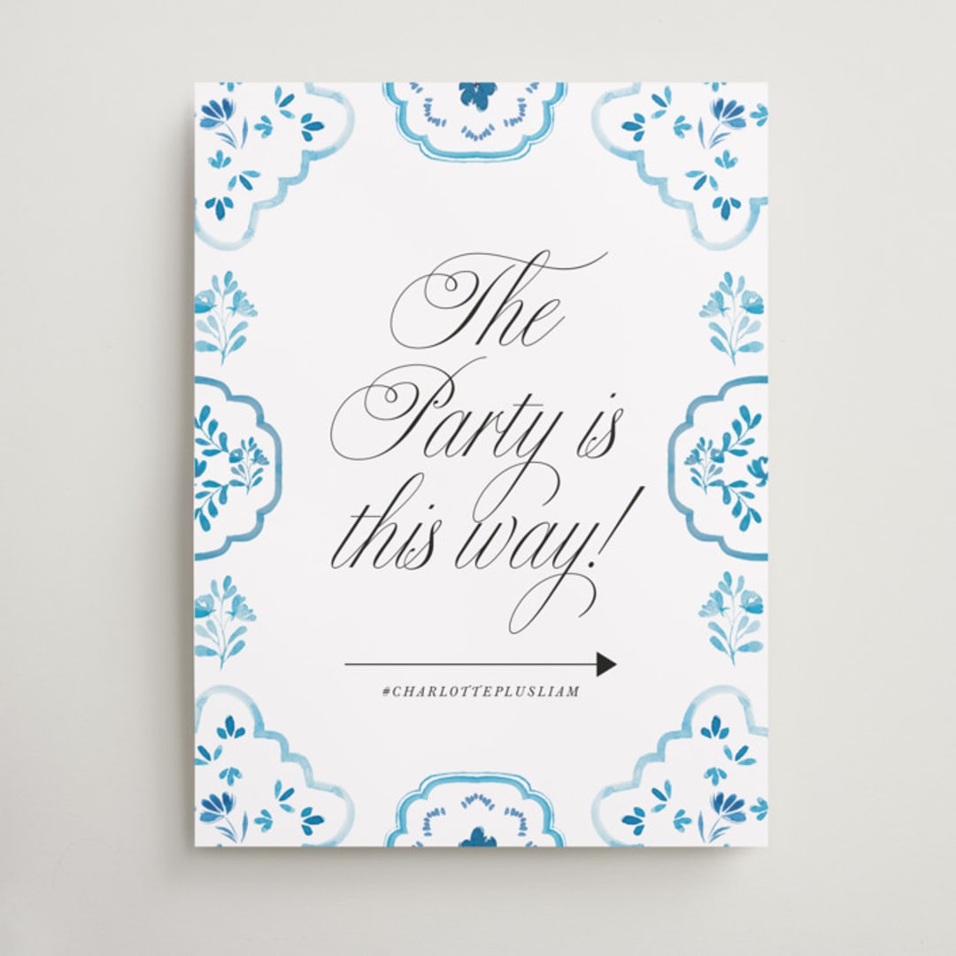 "Almafi" - Direction Signs in Cerulean by Itsy Belle Studio - Front