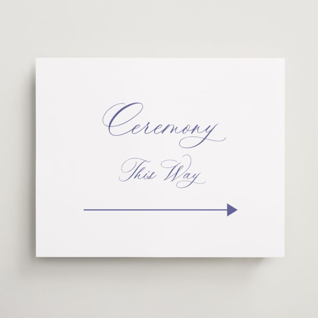 "watercolor flowers crest" - Direction Signs in Dusty Blue by Cass Loh - Front