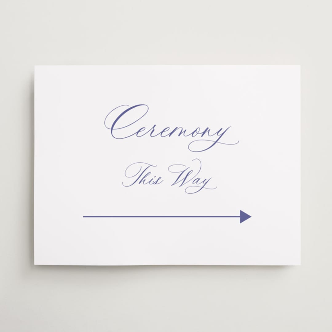 "watercolor flowers crest" - Direction Signs in Dusty Blue by Cass Loh - Front