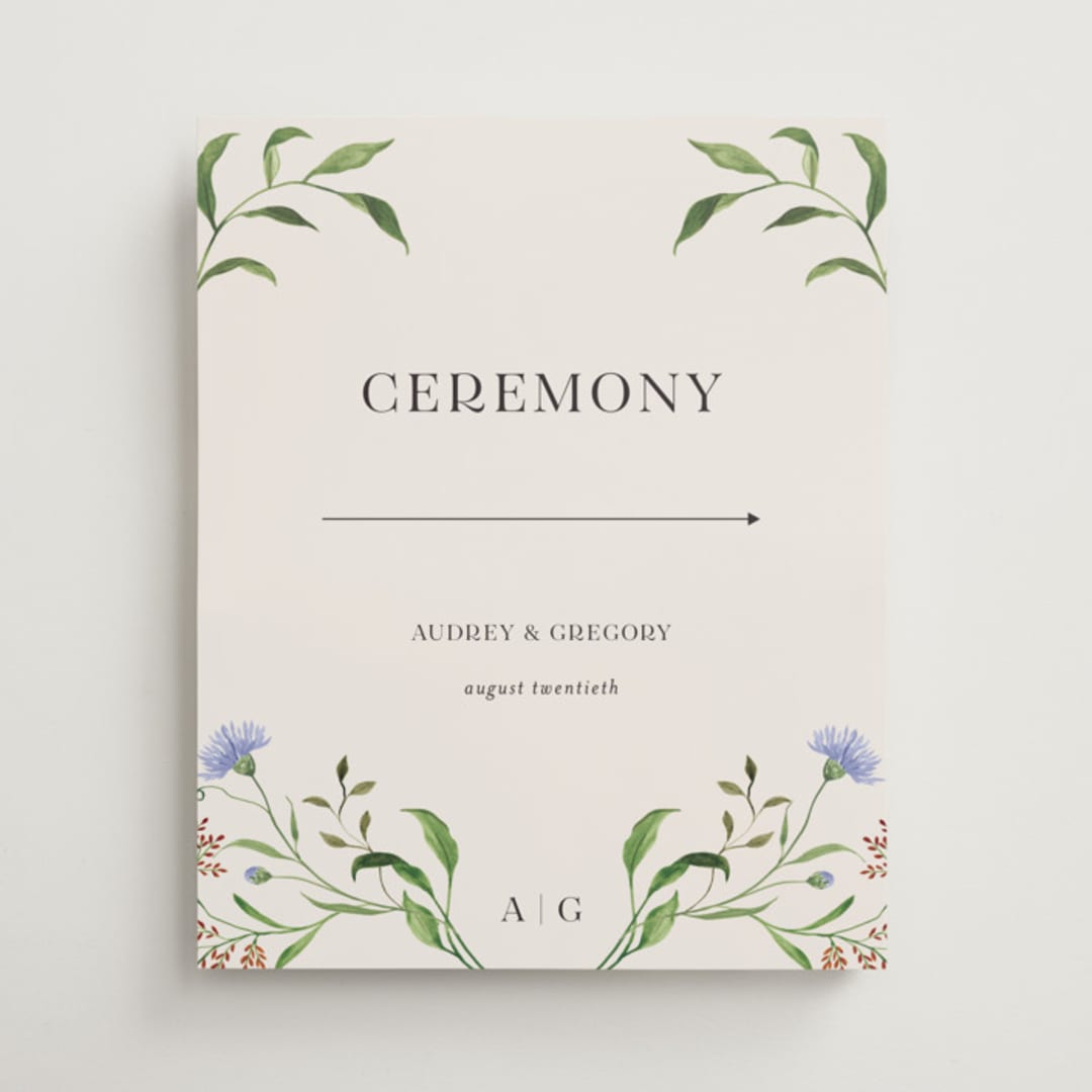 "Wild meadow" - Direction Signs in Elder Flower by Sarah Knight - Front