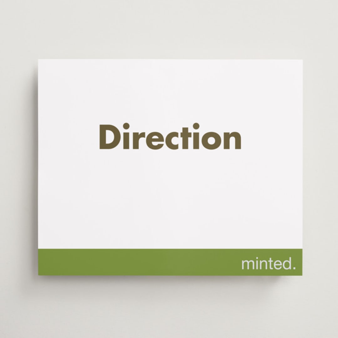 "Landscape Custom" - Direction Signs in Charcoal by Minted - Front