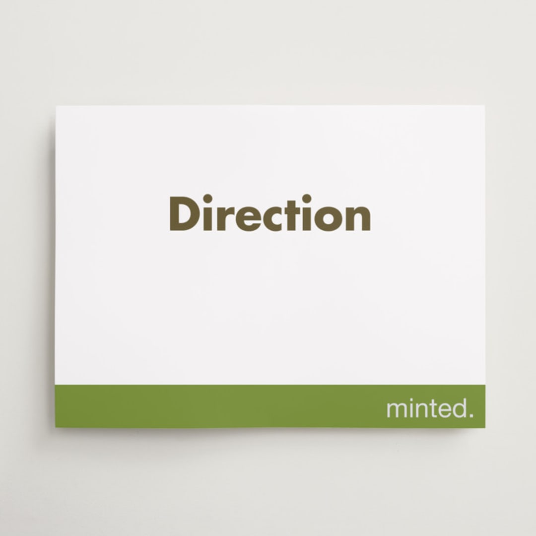 "Landscape Custom" - Direction Signs in Charcoal by Minted - Front