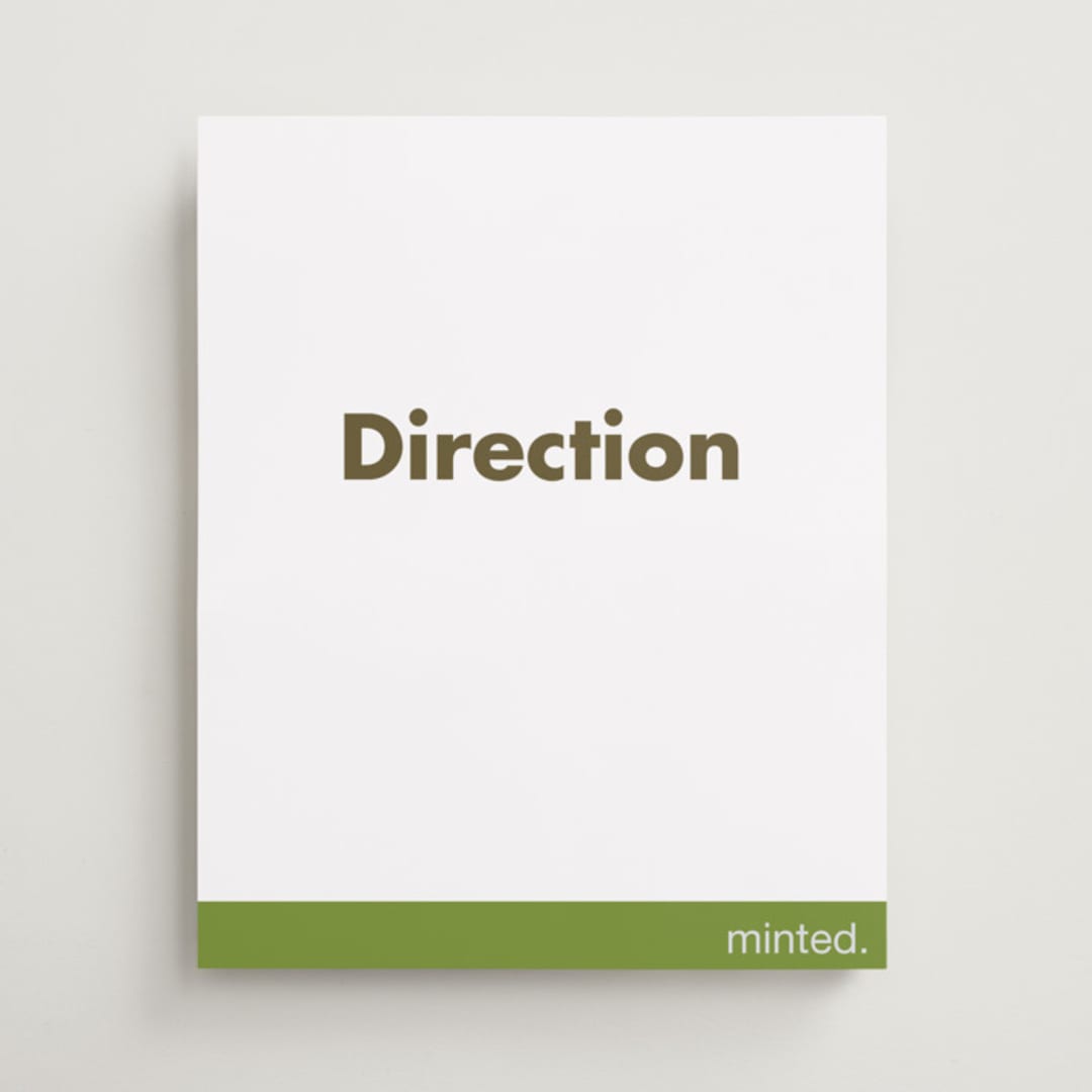 "Portrait Custom" - Direction Signs in Charcoal by Minted - Front