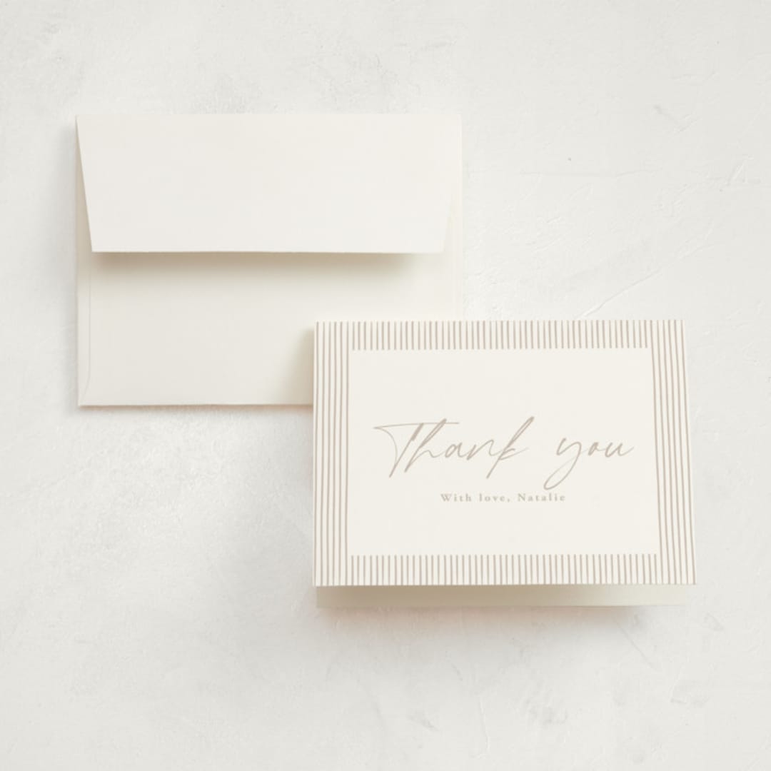 "Beloved and Remembered" - Memorial Cards in Almond by Sabrin Deirani - Front