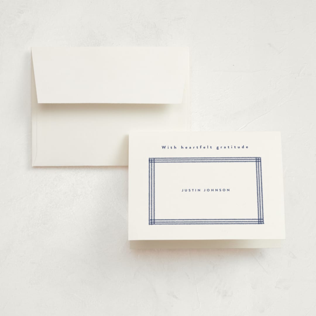 "Pencil Lines" - Memorial Cards in Jeans by Adelyn T. - Front
