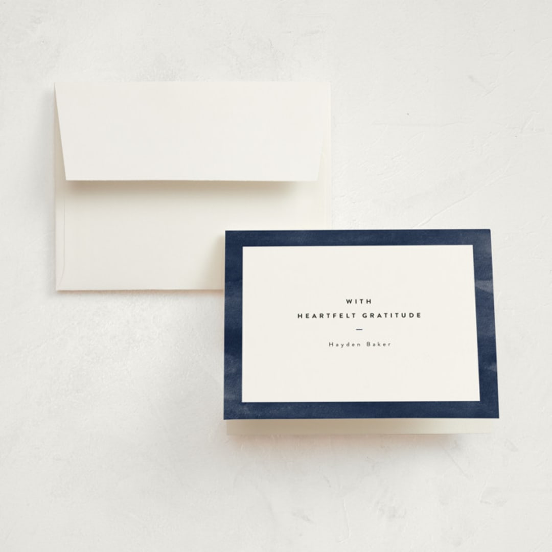 "Textured Watercolor" - Memorial Cards in Ocean by Adelyn T. - Front