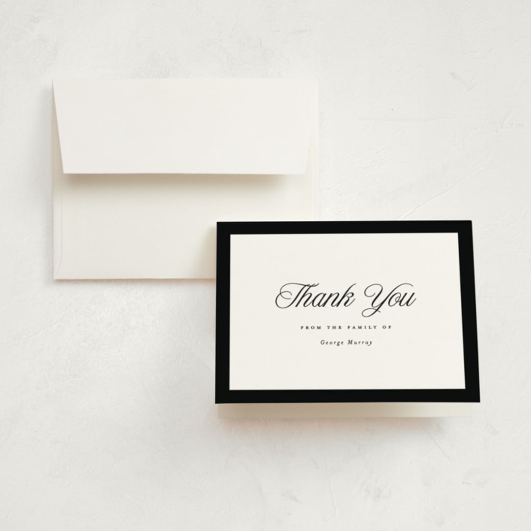 "Nouvelle" - Memorial Cards in Charcoal by Pati Cascino - Front