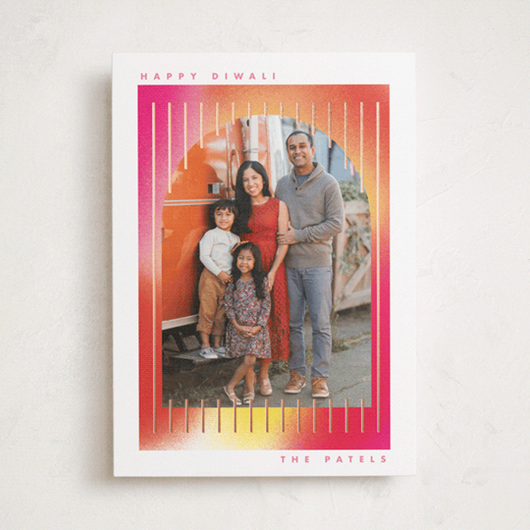 "Diwali Stripes" - Diwali Cards in Azalea by Baumbirdy - Front
