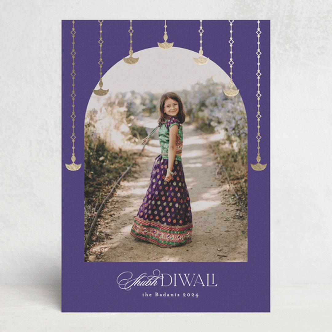"Diwali toran" - Diwali Cards in Aubergine by Creo Study - Front