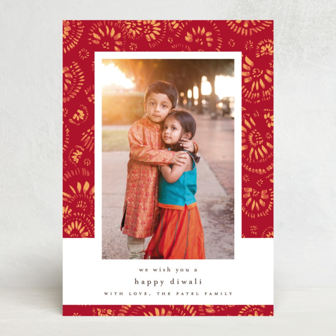"spreading love" - Diwali Cards in Crimson by Susanne Kasielke - Front
