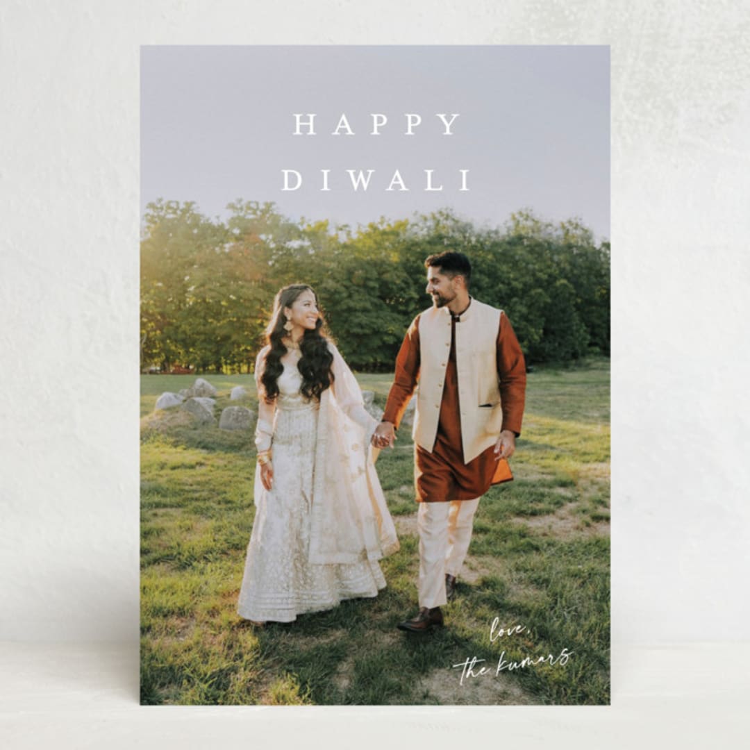 "signed with love" - Diwali Cards in Linen by Kasia Labocki - Front