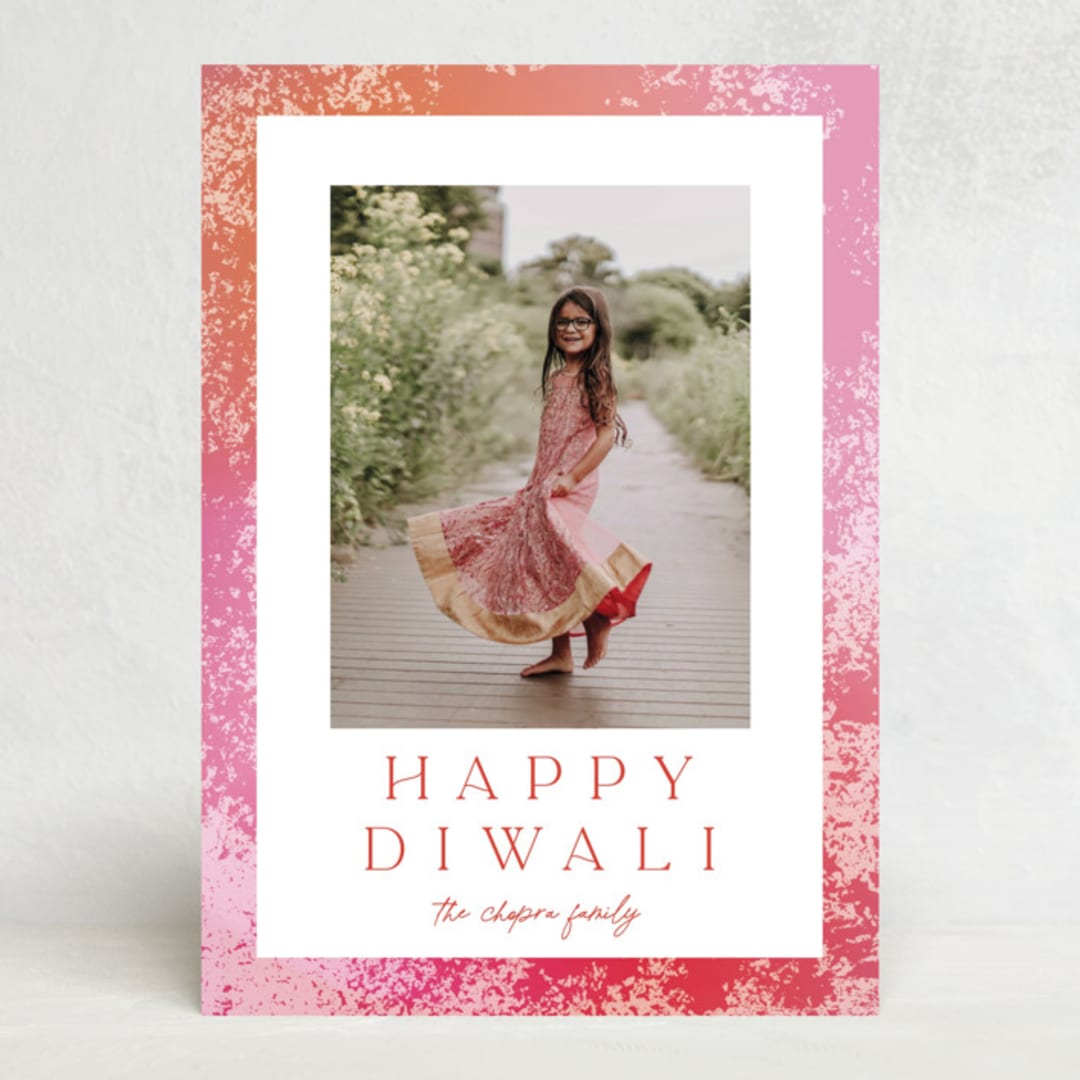 "Light" - Diwali Cards in Flower by Angela Garrick - Front