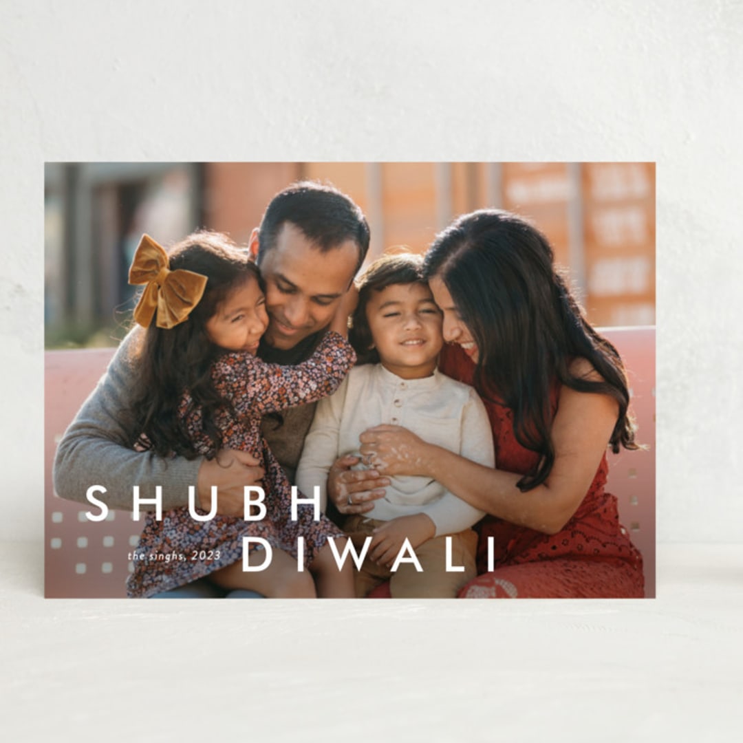 "Happy moments" - Diwali Cards in Cotton by Stacey Meacham - Front