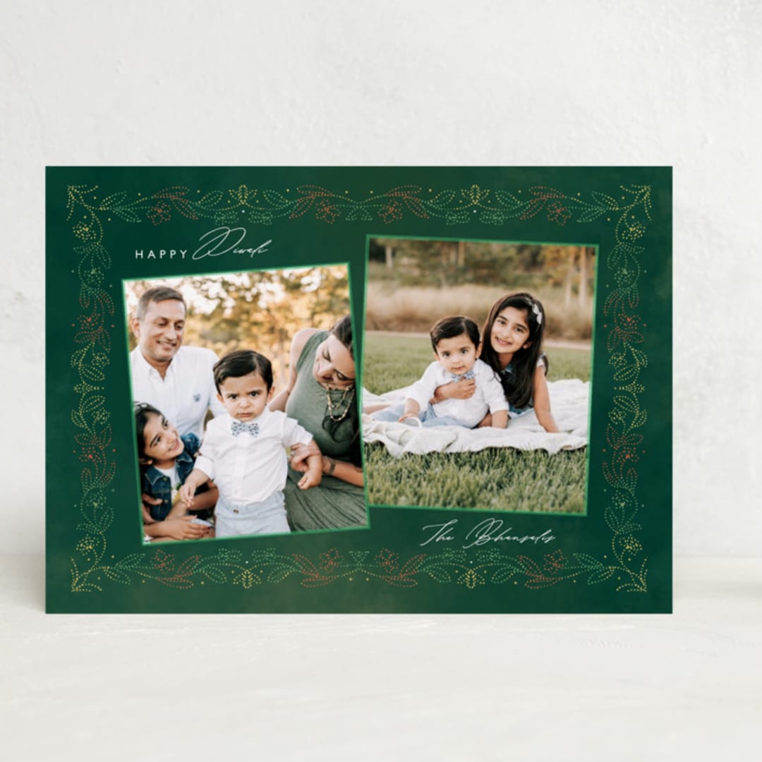 "Bandhej Wishes" - Diwali Cards in Bageecha by Sejal Banker - Front
