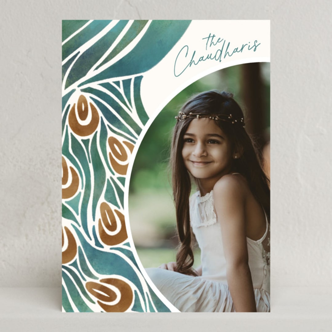 "Beauty" - Diwali Cards in Peacock by Ghia Designs - Front