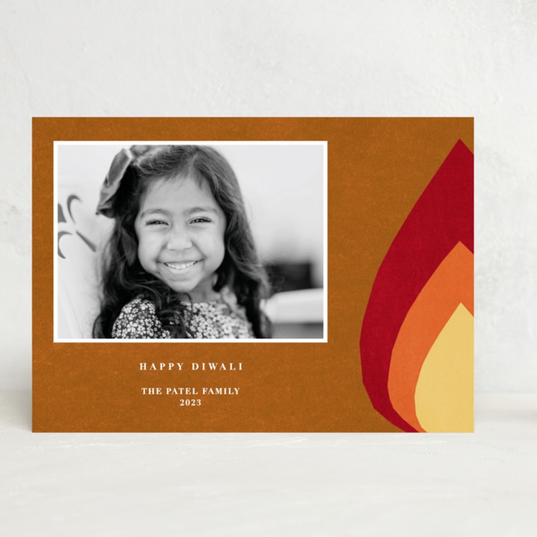 "Glimmer" - Diwali Cards in Fire by Sumak Studio - Front